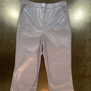 ASOS DESIGN leather look kickflare pants in lilac